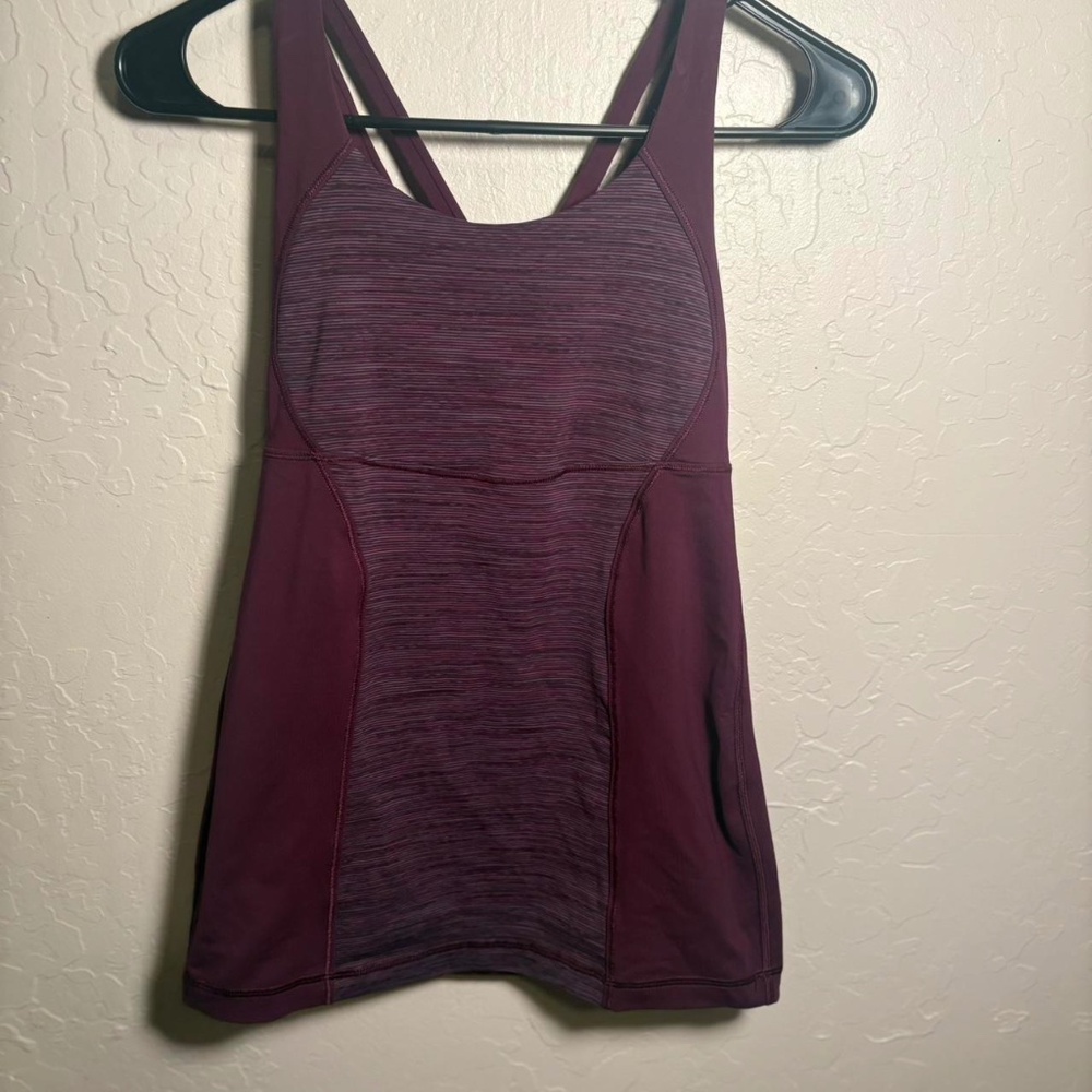 Lululemon Energy Criss Cross Tank Top Plum Purple. 14 inches pit to pit so Sz 6.